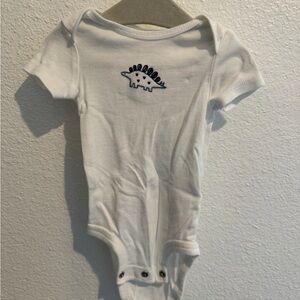 Carter's White Bodysuit with Navy Dinosaur